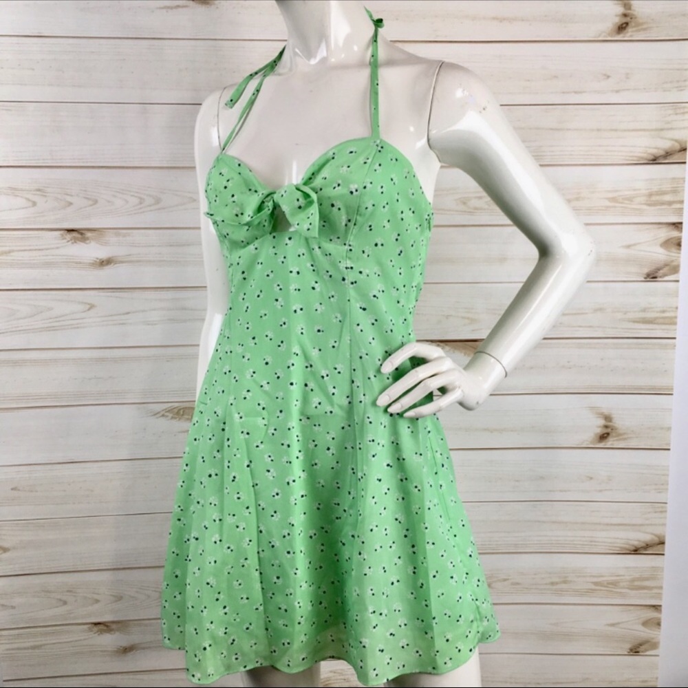 BCBGeneration Green Floral Mini Dress